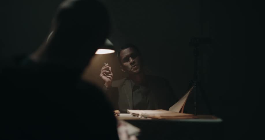 A man being interrogated