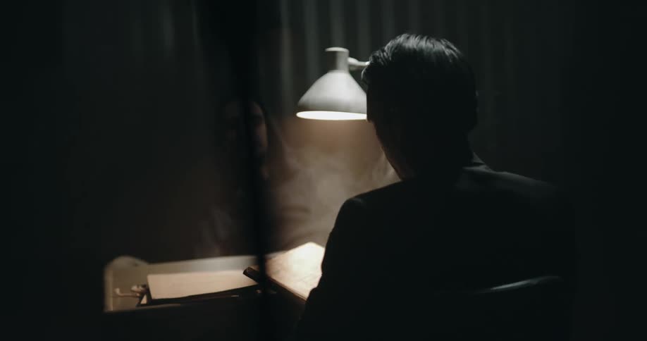 A man is being interrogated