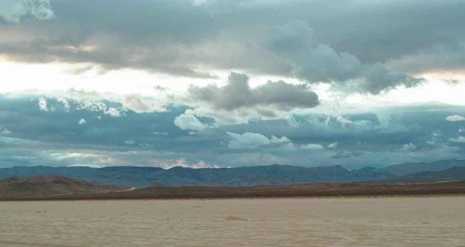 Heavy clouds are over the desert