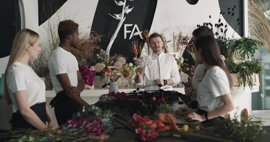 A group of florists working together