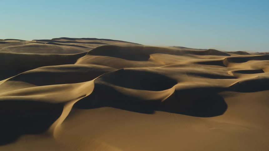 Aerial of Namib Desert and sand dunes