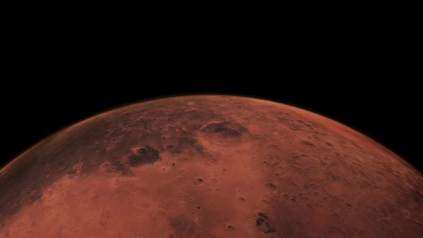Close up view of a planet in the universe is displayed