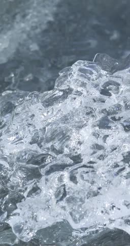 Clump of ice floats in the water