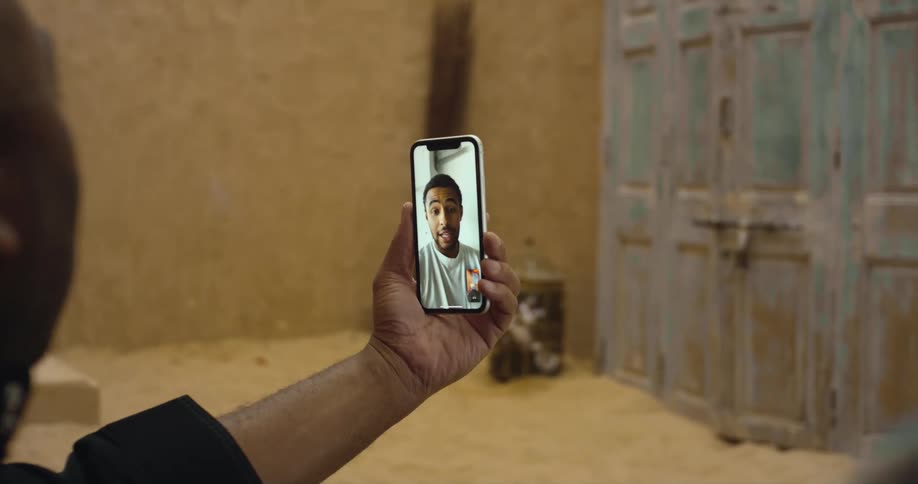 A man using a smartphone