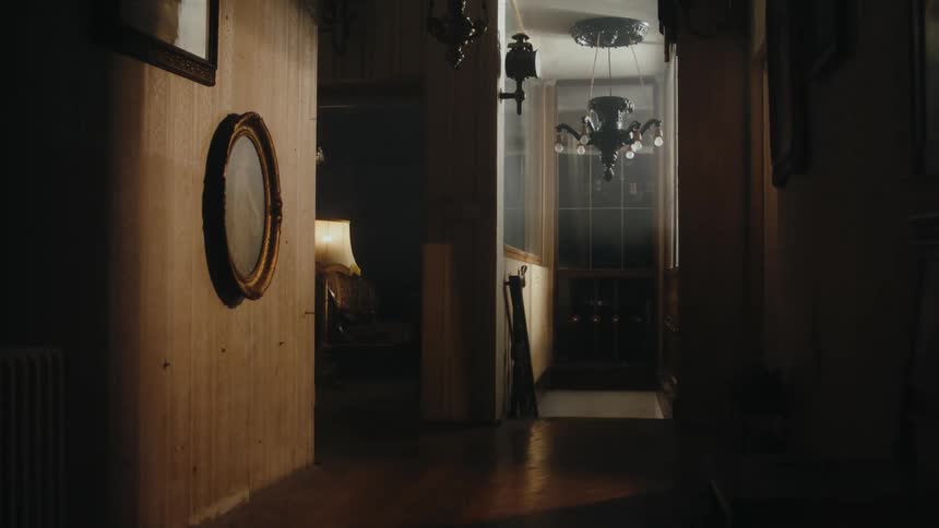 The hallway is dark