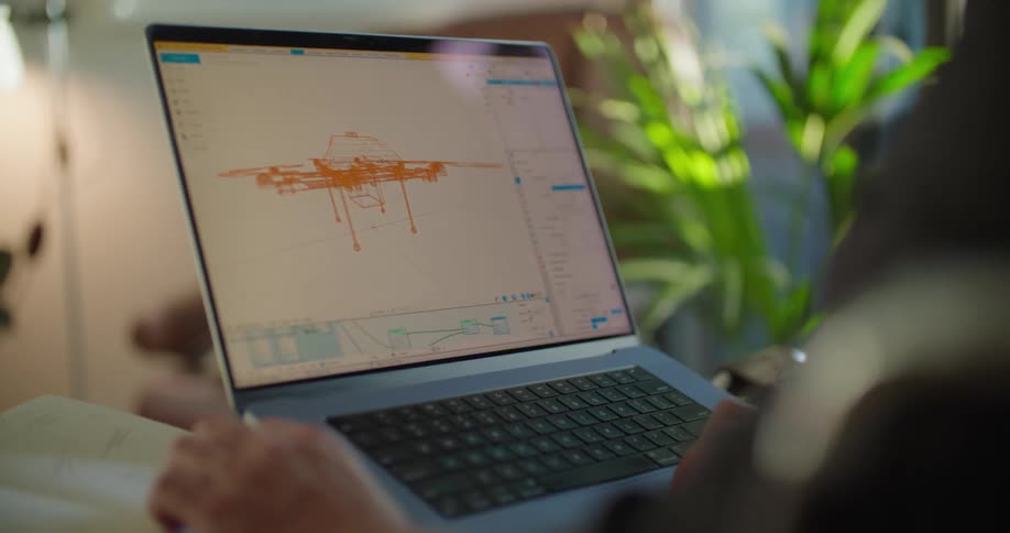 A computer user is creating an object with three dimensional software