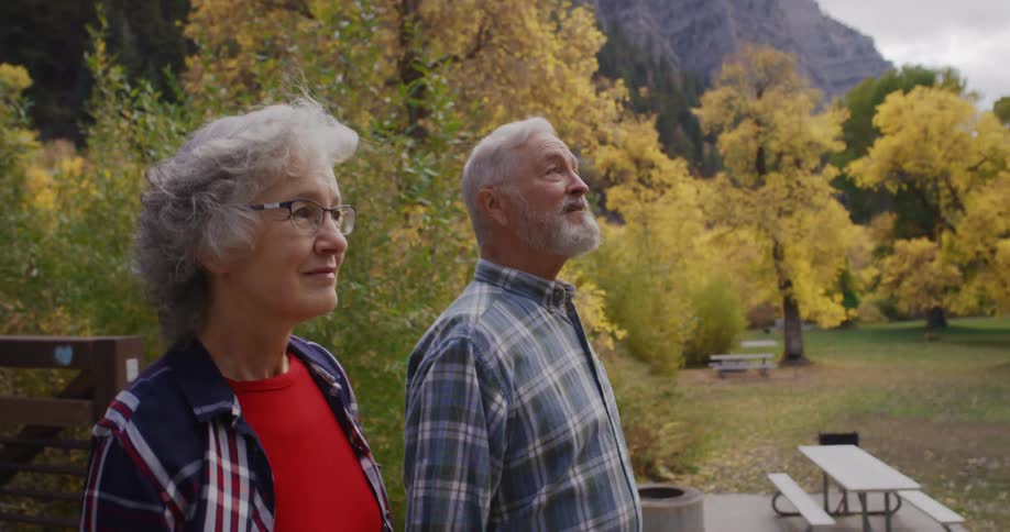 Two people hiking outdoors