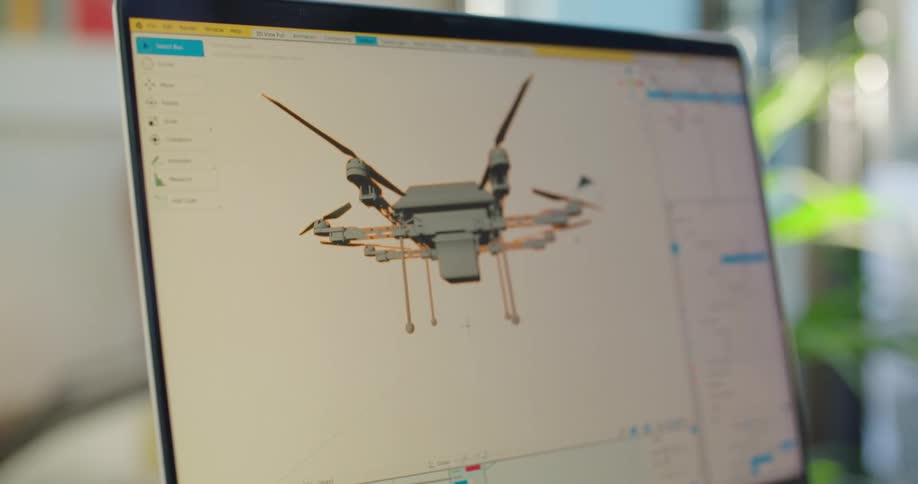 A diagram is rotated on the computer program