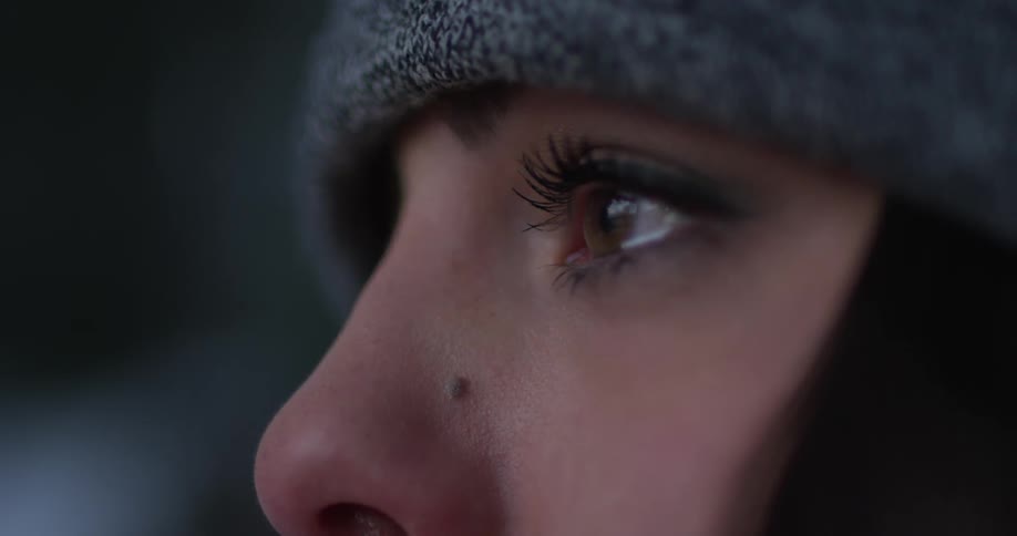 Close up of a woman's eye blinking