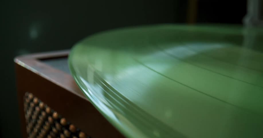 The light reflects off the record