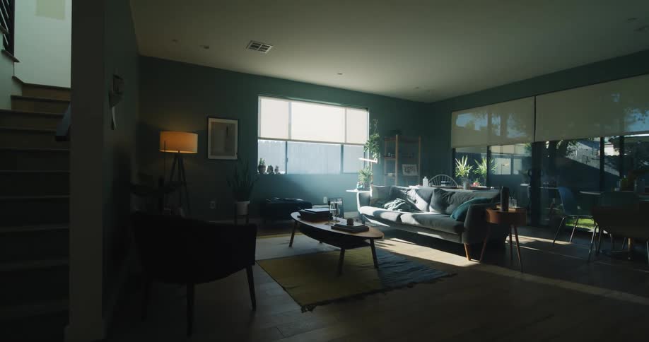The living room is empty