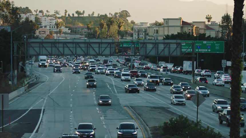 Heavy traffic is on the highway