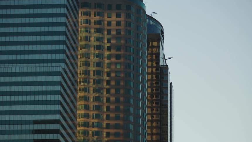 High rise office buildings in a city