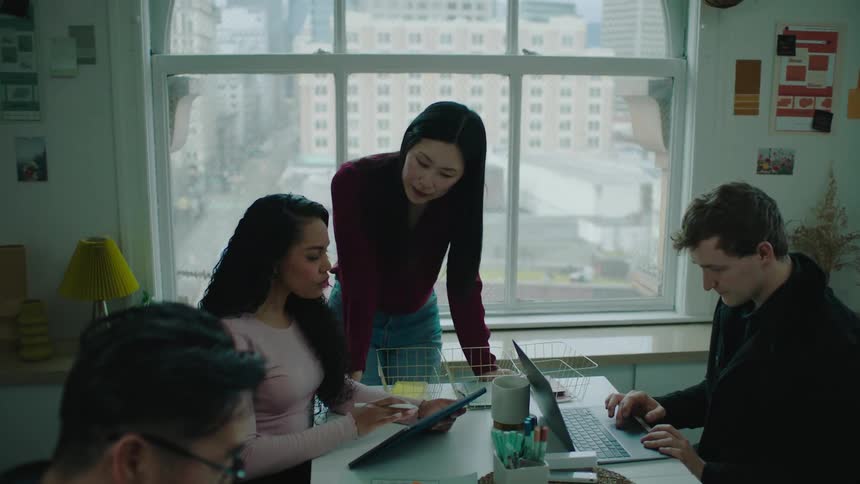 People are working together in the office