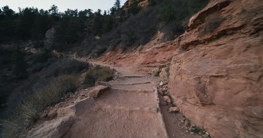 The trail is on the cliff
