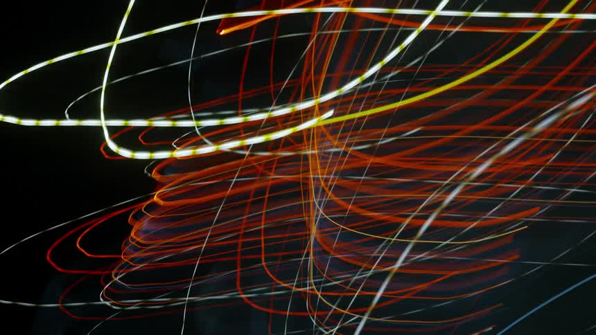 The lines of light move around fast