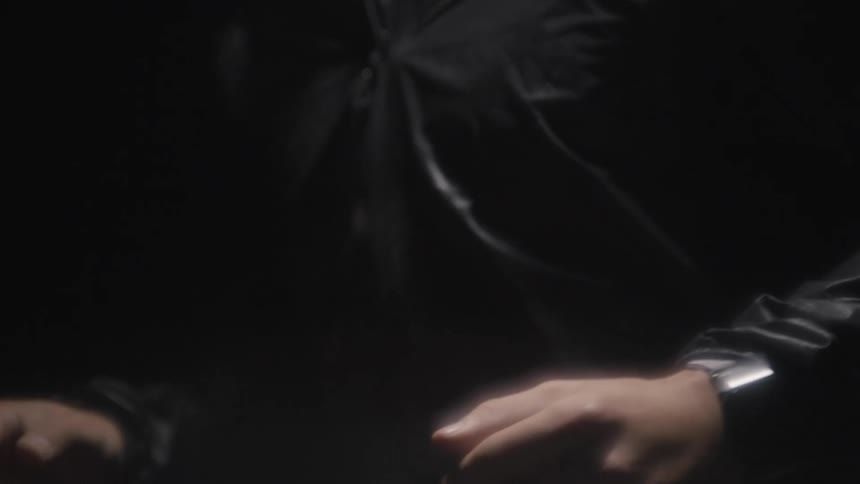 A man is running in the dark