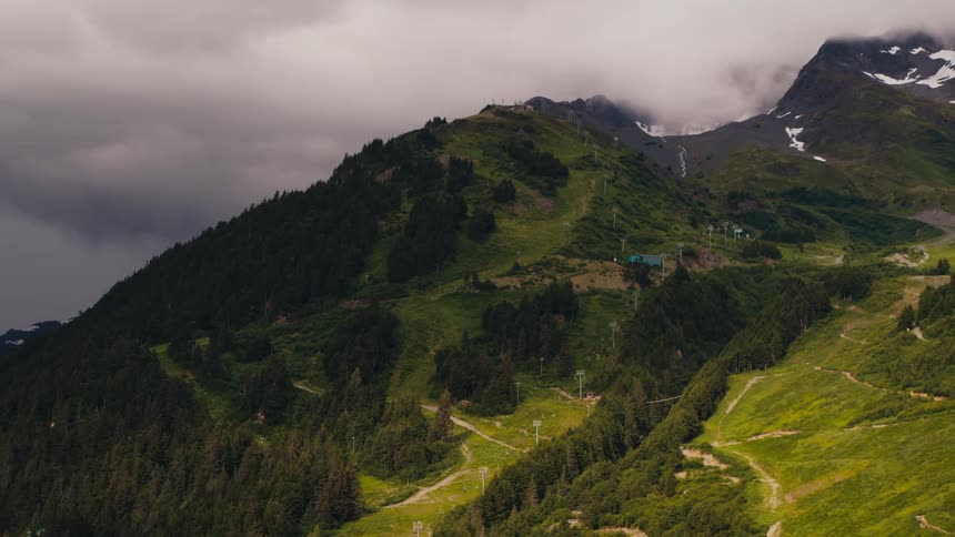 An aerial view of mountains