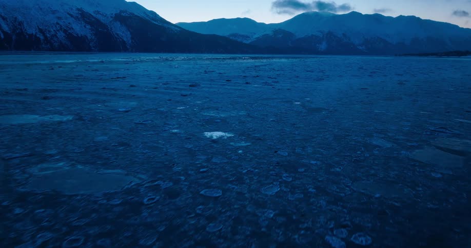 The water is full of ice