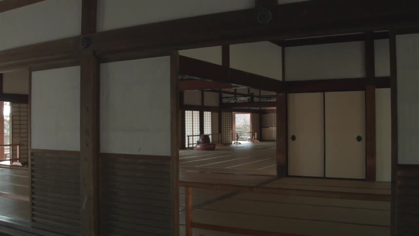 A large hall is empty