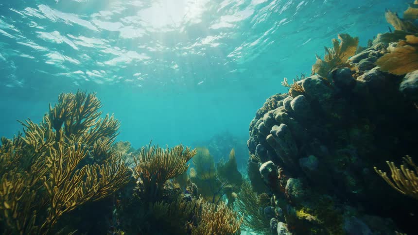 Plants under the ocean water