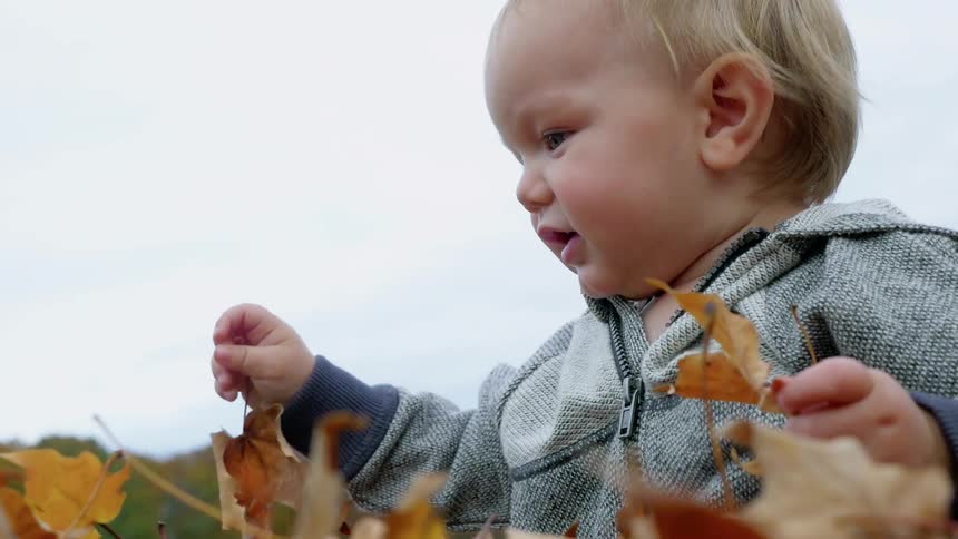 Family Outside In Autumn