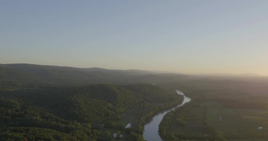 A forested river during the day
