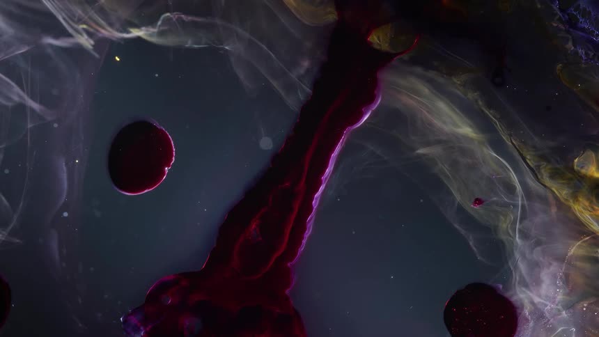 Dark liquid suspended underwater