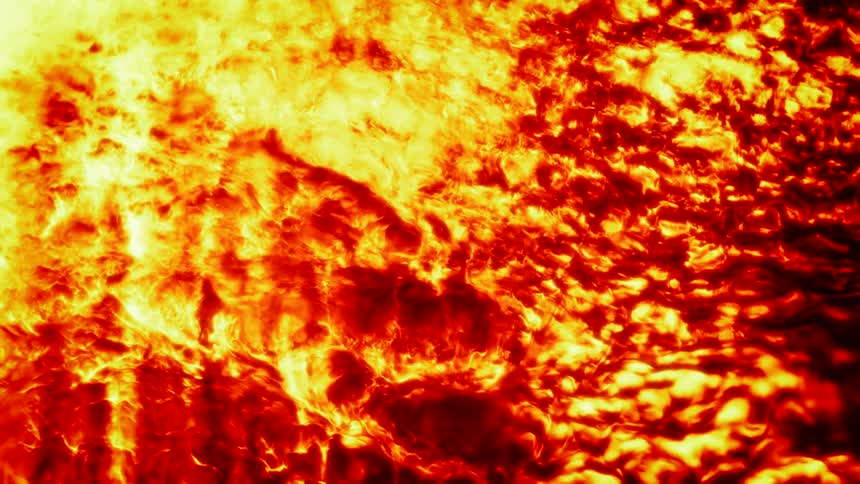 A fire design pattern is shown on camera