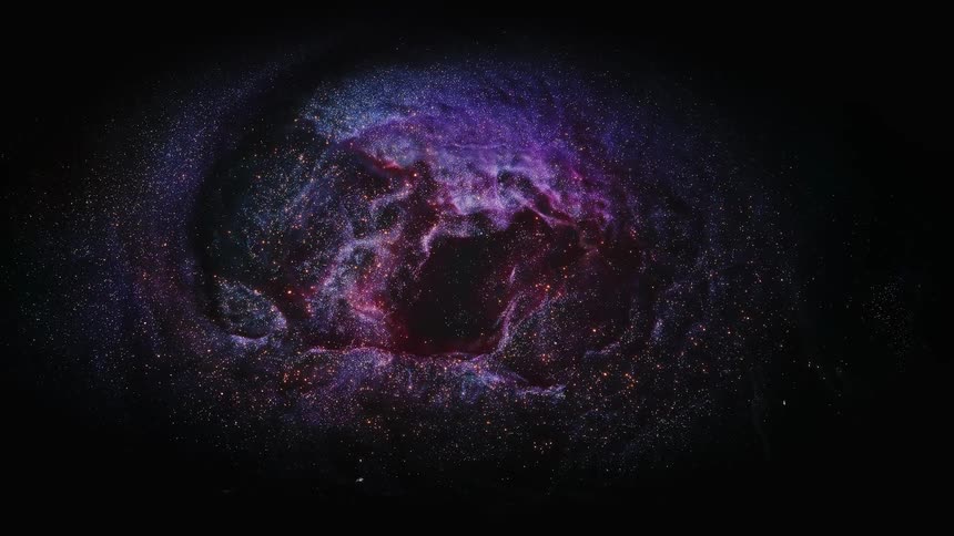 A view of stars in a galaxy from space is displayed