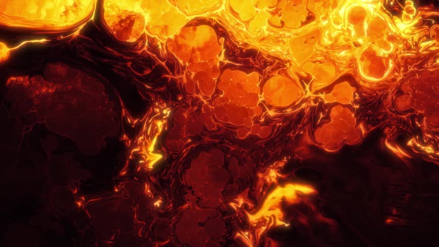 Abstract flowing orange and yellow liquid
