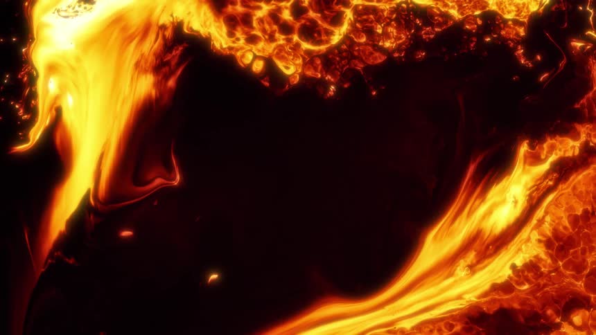 Flames move and bubble as they spread