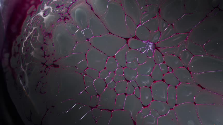 Flowing bright pink liquid