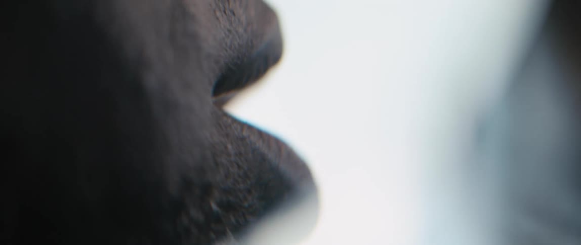 Close up view of a persons mouth is displayed