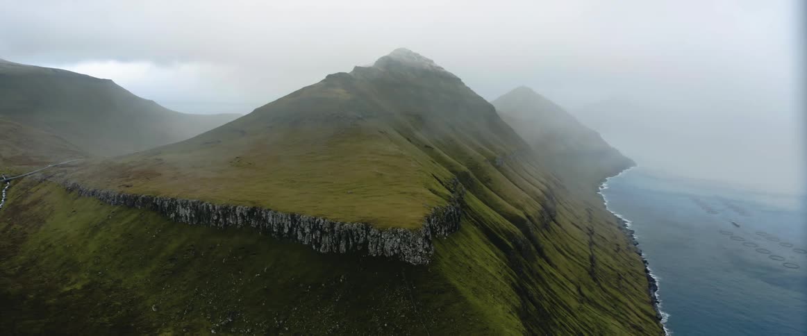 Aerial view of a landscape is displayed during the spring time