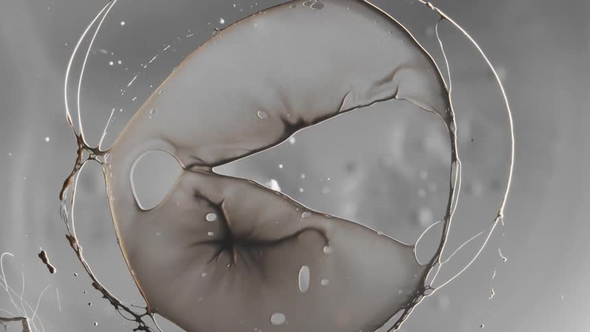 Liquid is forming into circular shapes