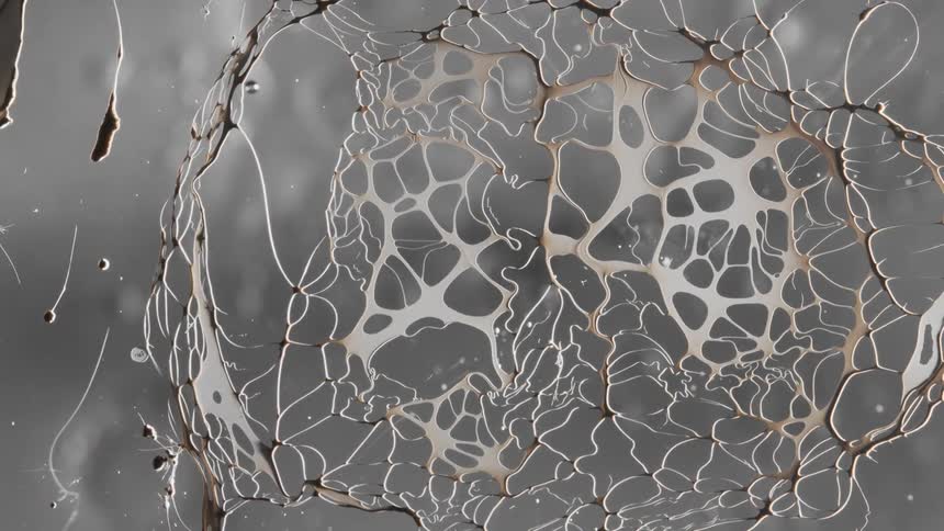 Liquid shapes are forming in water
