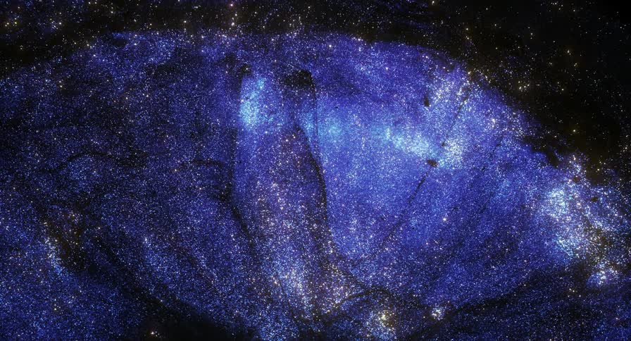 Stars in the universe are displayed at night