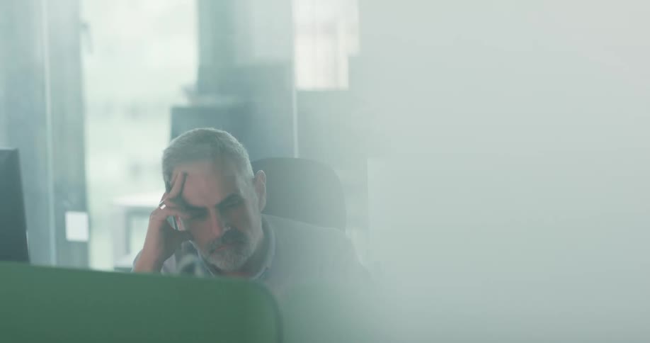 A man working in an office