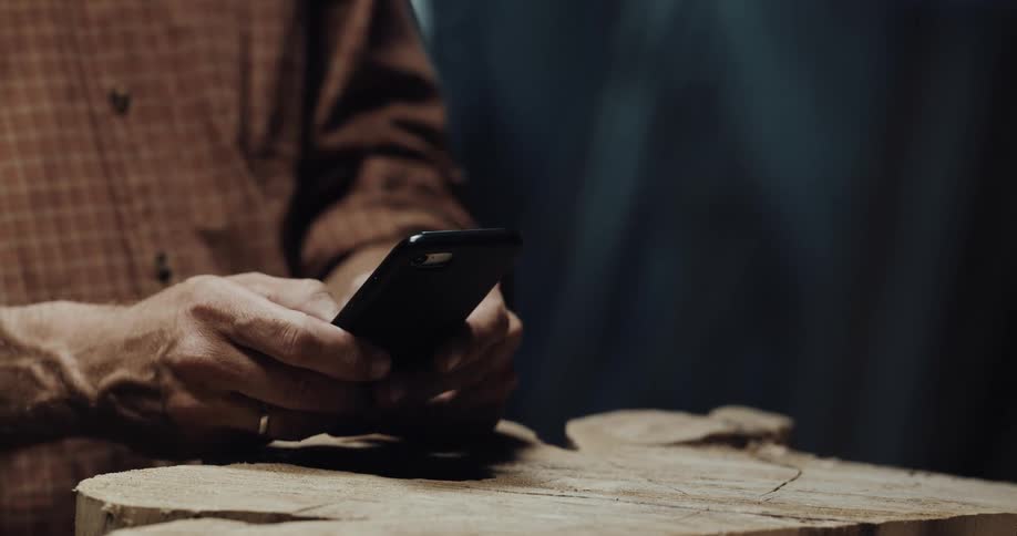 A man using a smartphone