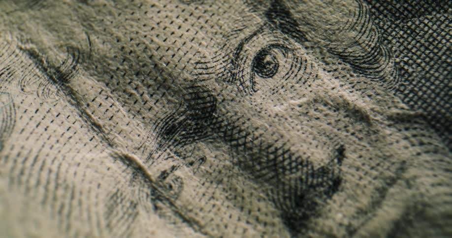 Close up of united states dollar bill