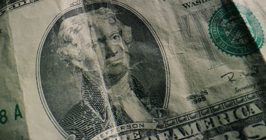 Artwork on a two dollar american bank note