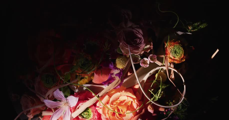 Flowers are displayed in a bouquet arrangement