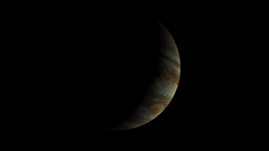 A view of a planet in the universe is displayed