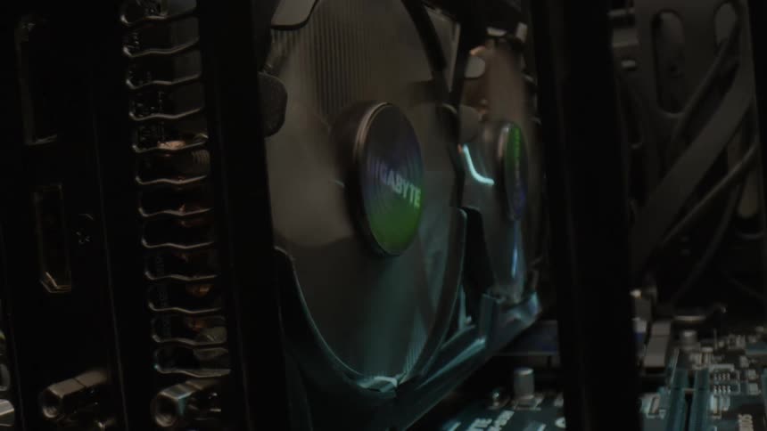Push in a computer with graphics card