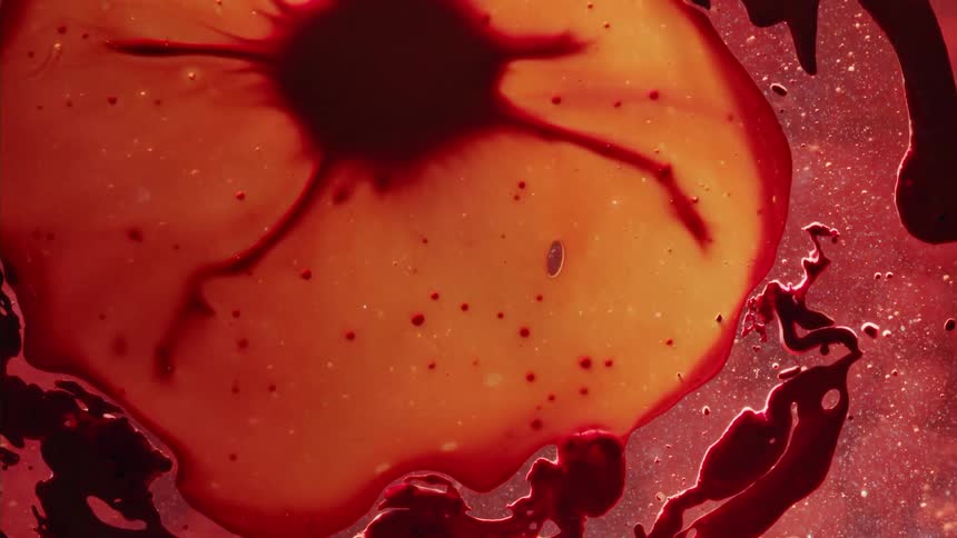 Abstract flowing orange red liquid