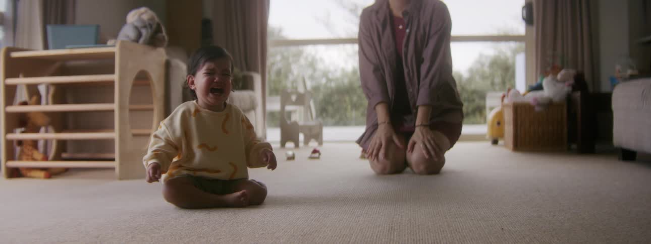 A toddler has a temper tantrum