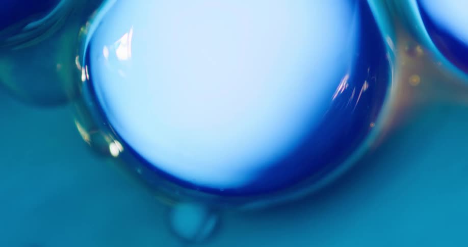 A blue bubble floats around