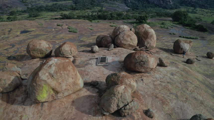 Boulder formations on mountaintop