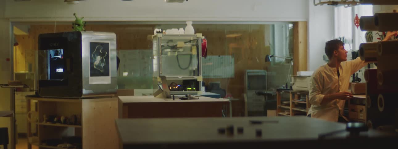 A man is working in the office